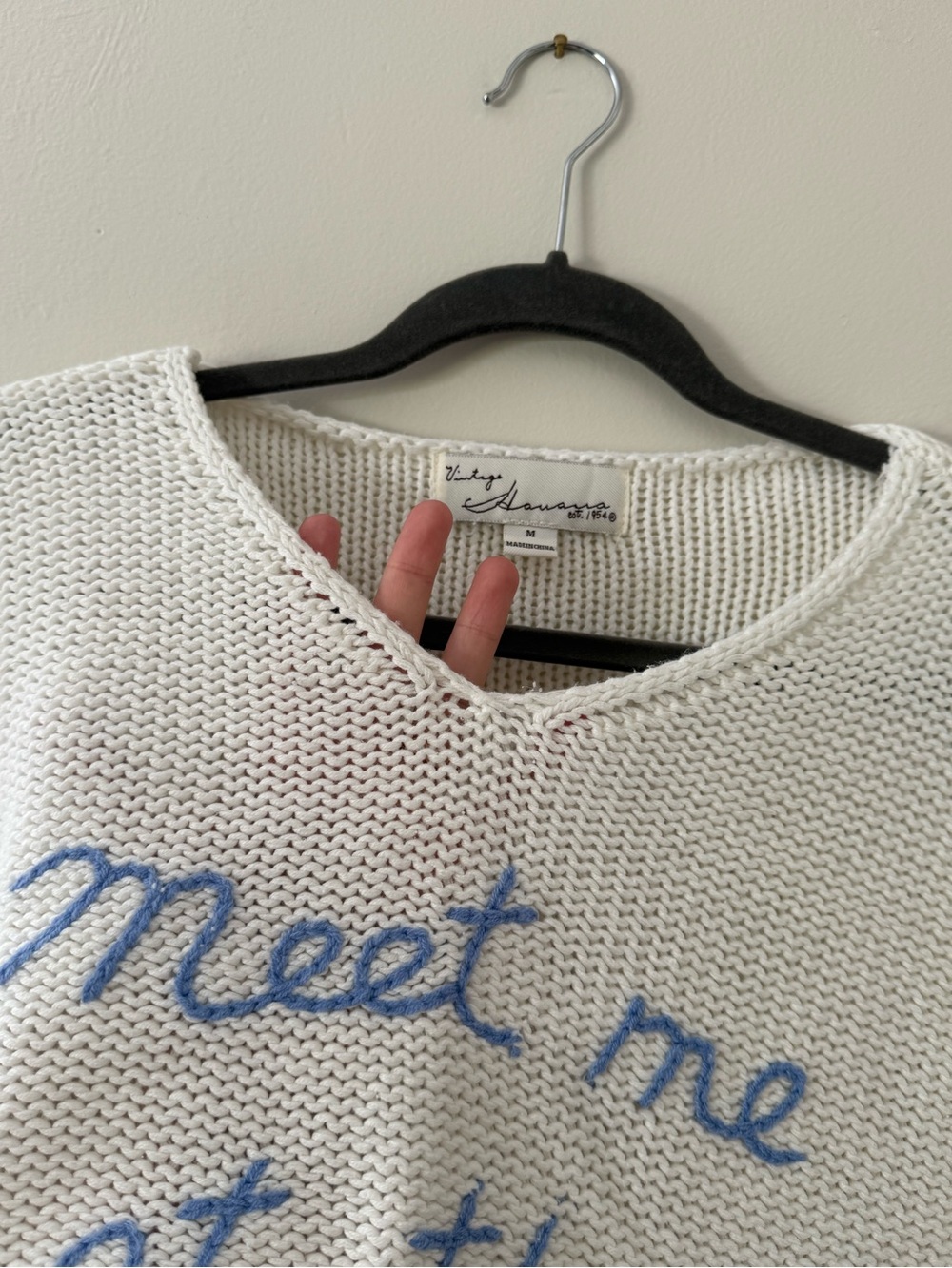 Vintage Havana Meet Me at the Beach Coastal Grandma Lightweight Knit Sweater M - Picture 6 of 12